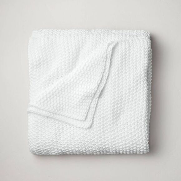Casaluna Other - Casaluna -  Chunky Knit Throw Bed Blanket 92x108 Midw White